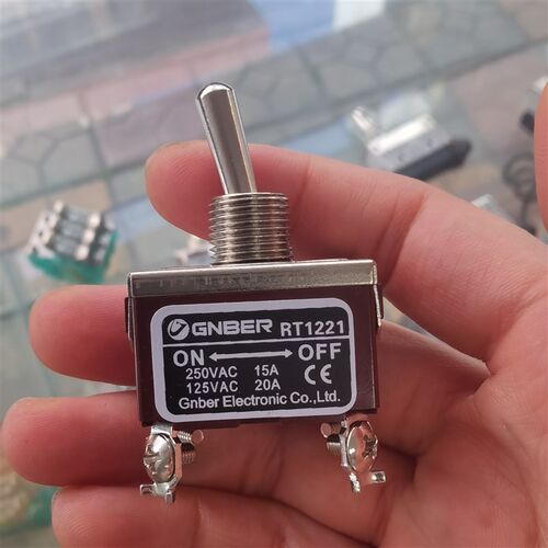 GNBER冈本 RT1221 钮子开关 2极1通型 摇头开关 4脚 2档正品
