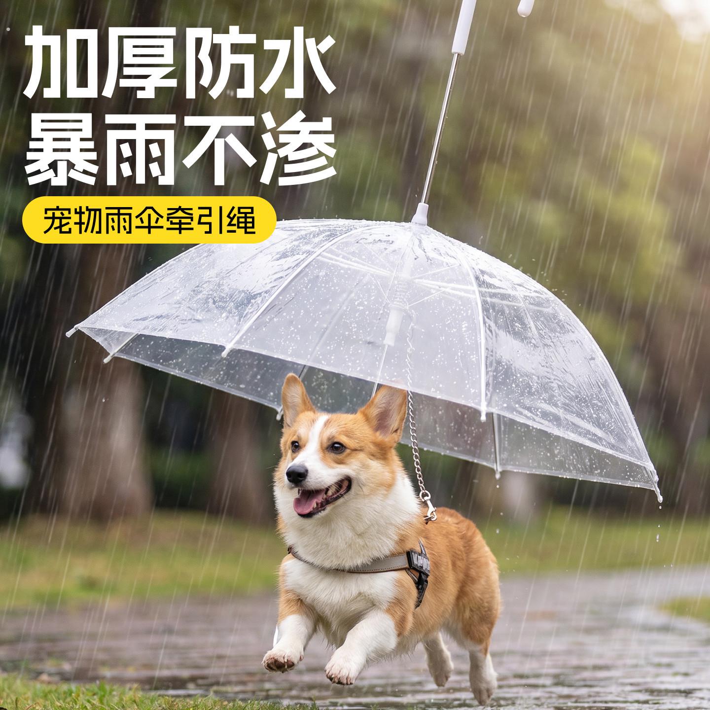 狗狗雨伞宠物狗伞小狗下雨天遛狗神器夏季雨天外出专用宠物用品