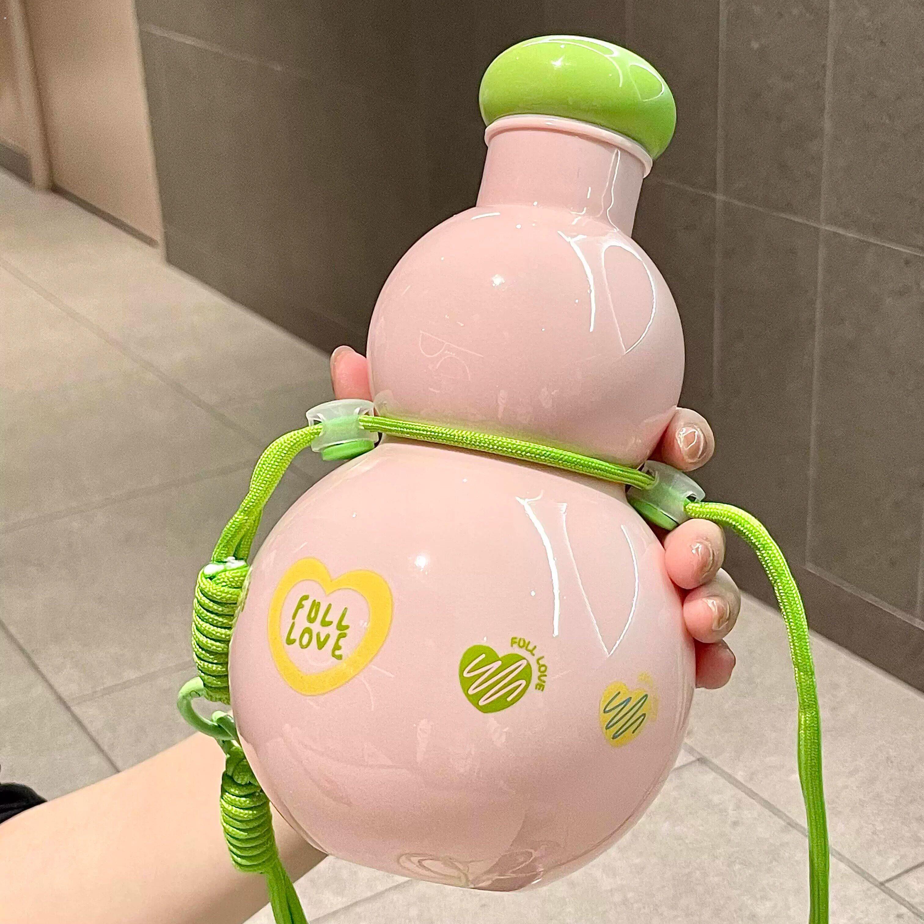 少女心葫芦水杯女孩便携式杯创意冷水瓶大容量运动水杯可爱的水杯