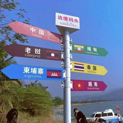 景区导向牌立式分流指路牌打卡拍照指引牌路标牌指示牌网红路牌