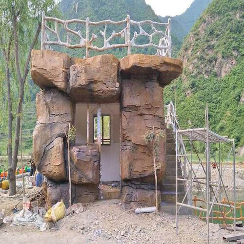 水泥假山大型室外仿真塑石假山雕刻园林景区生态流水人造景观雕塑
