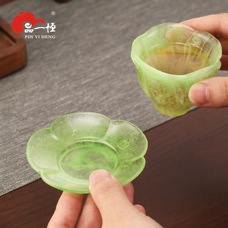 心缘堂琉璃杯托茶杯垫茶道茶碟茶功夫茶具杯托家用创意杯托日式垫