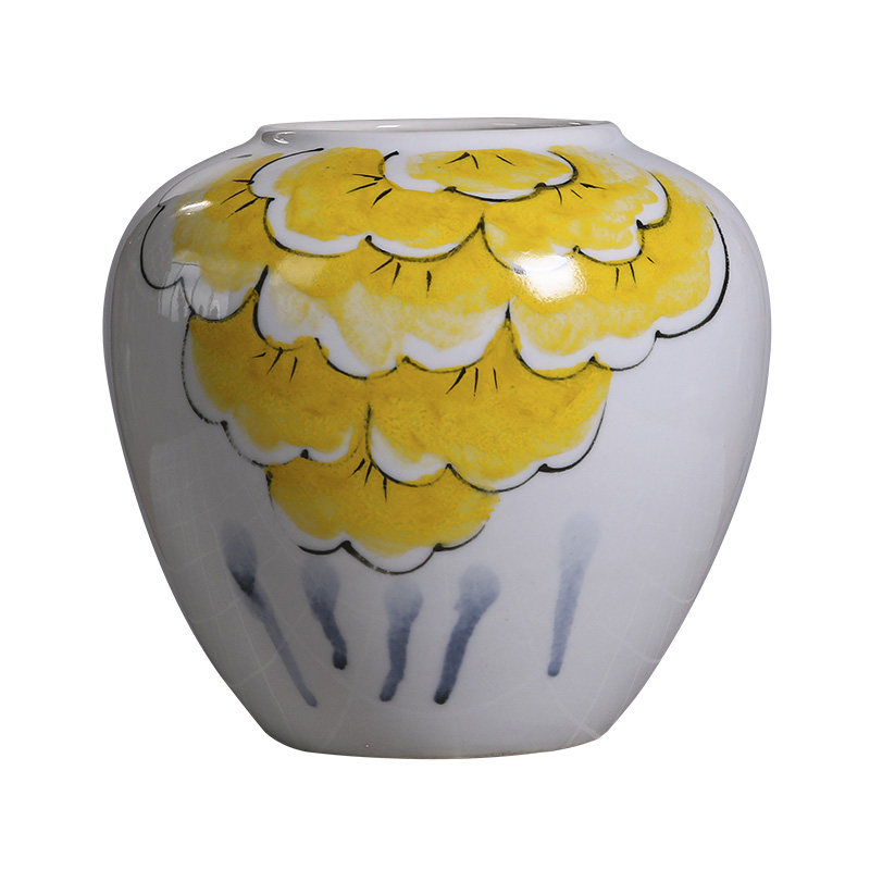景德镇陶瓷花瓶摆件新中式简约样板房客厅装修软装饰品插干花艺器