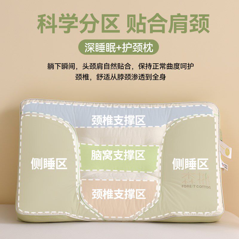 全棉枕头护颈枕助睡眠专用枕芯家用成人一对装不塌陷不变形男整头