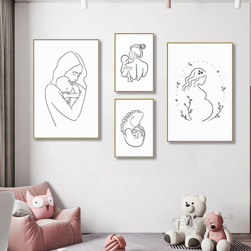 月子中心装饰画母婴室婴儿用品店挂画产后康复亲子酒店房间壁画