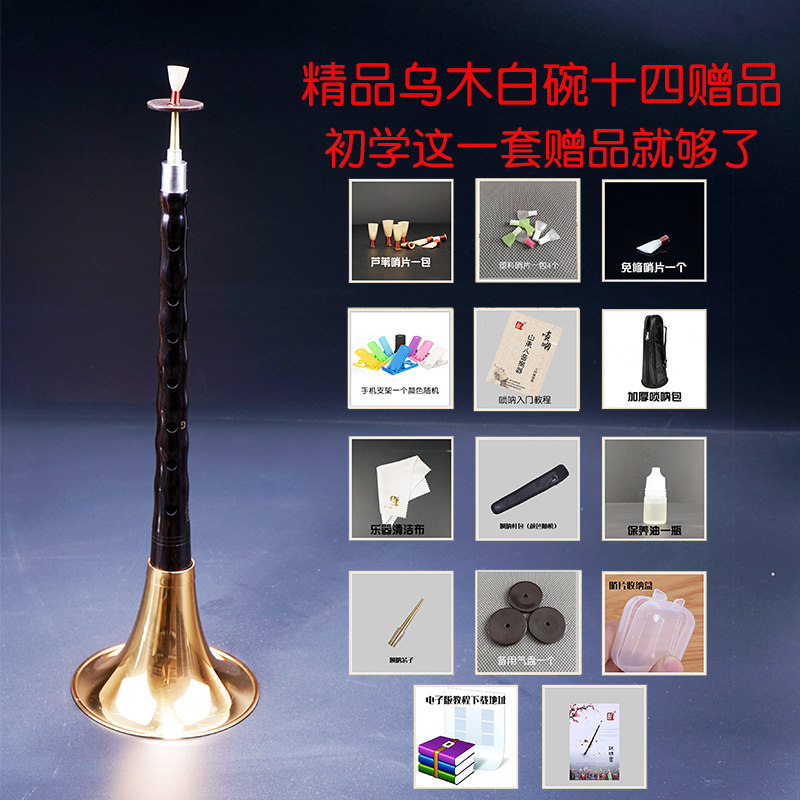 八音乌木黑檀大小吹点奏唢呐服务乐器全套初学者专业民间喇叭D调