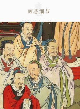孔子弟子人物画像  孔门十哲图 儒家复古书房装饰画 绢布卷轴挂画