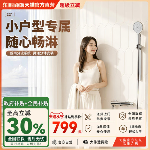 东鹏卫浴分体式镜面磁吸花洒套装