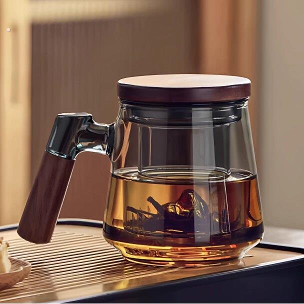 玻璃泡茶杯带过滤茶水分离杯子办公绿茶杯男士个人专用喝茶道水杯