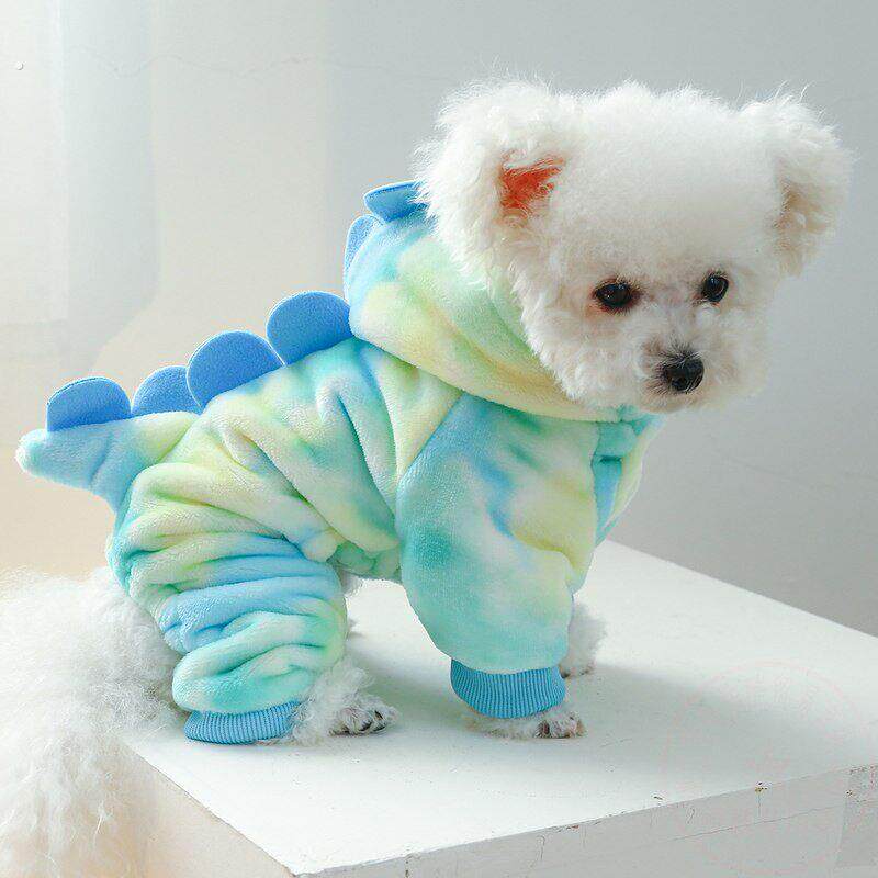 猫咪恐龙衣服热销宠物狗狗珊瑚绒加厚四脚变身装集合服装