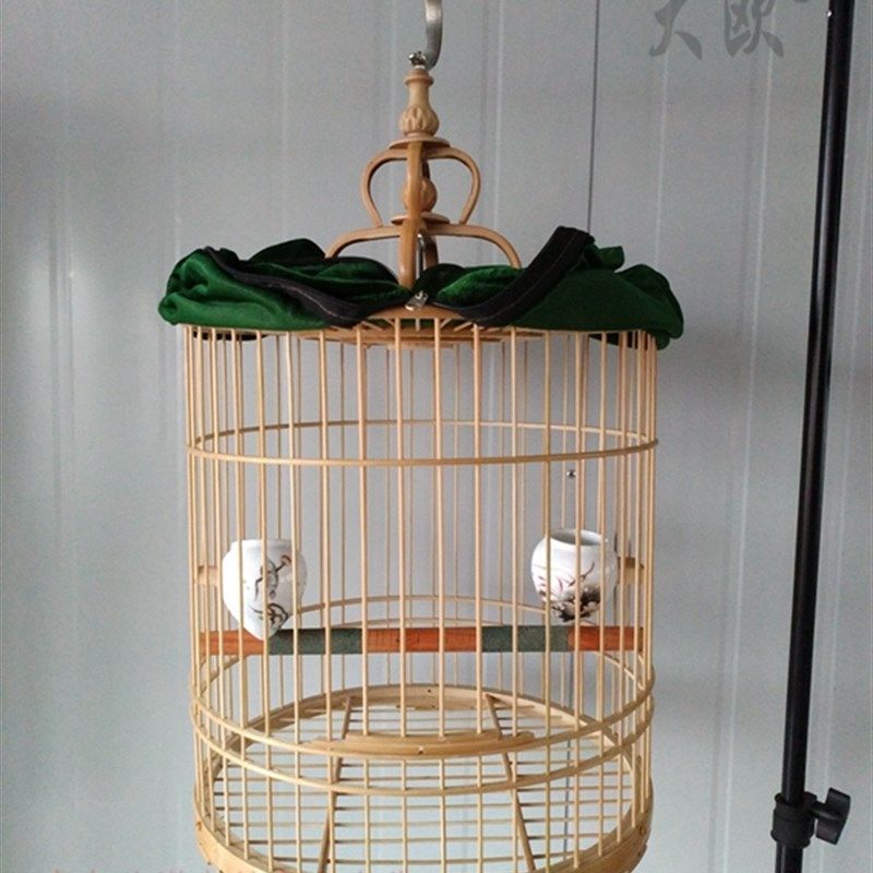 大欧鸟笼 竹制 平顶画眉笼子 手工抛光 半成品成品diy圆形笼 全配