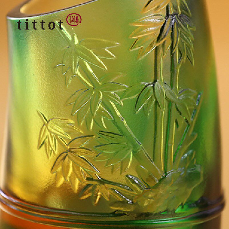 tittot琉园轻奢琉璃笔筒办公室创意摆件学生桌面装饰潇洒升职礼物