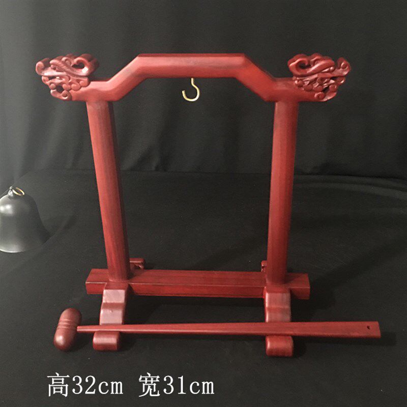 帝钟架法器佛具帝钟架提钟架吊钟地钟木制地钟架龙雕木架包邮