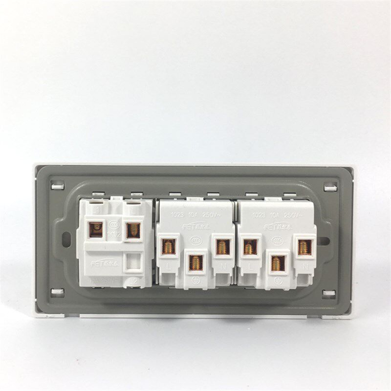 118型1开单控十孔插座家用墙壁暗装插板三位10A双开关5孔155*75*1