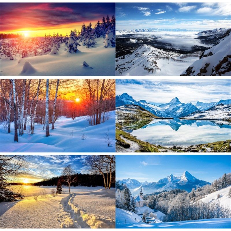 卧室雪景墙贴3d雪山风景自粘墙纸沙发客厅电视背景墙壁画房间装饰