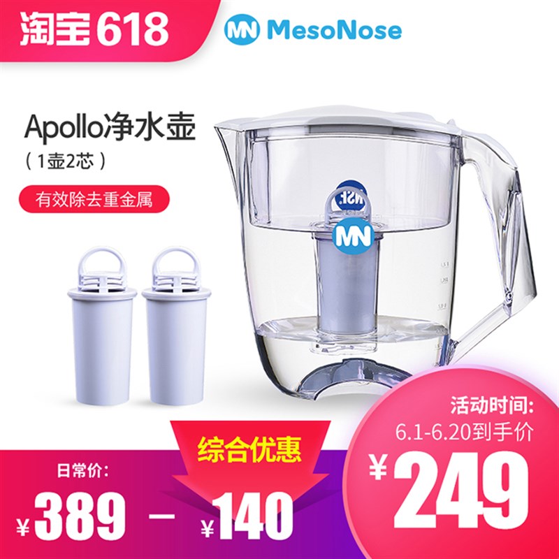 MesoNose美索诺斯水壶家用滤水壶净水杯滤水器便携式NSF认证3.5L