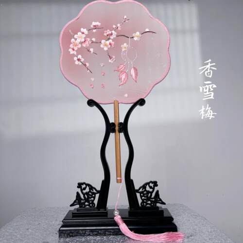 梅兰竹菊古风团扇双面刺绣汉服旗袍古装扇子舞蹈圆扇道具礼品扇夏