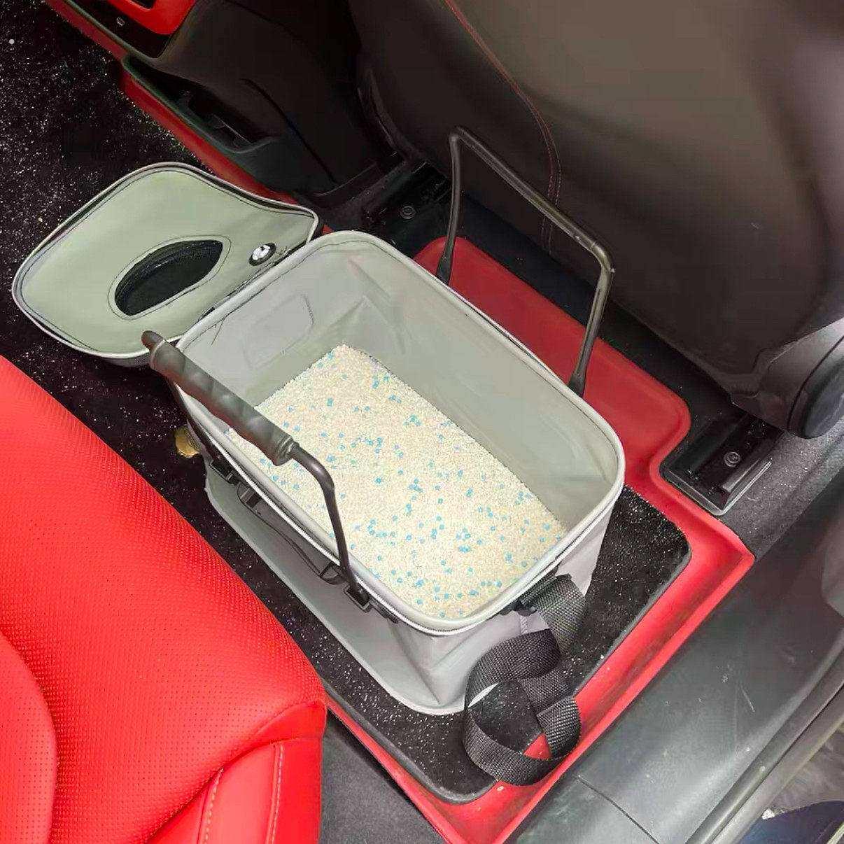 长途车载猫砂盆猫窝一体封闭式防溅砂加高带提手旅行便携猫厕所