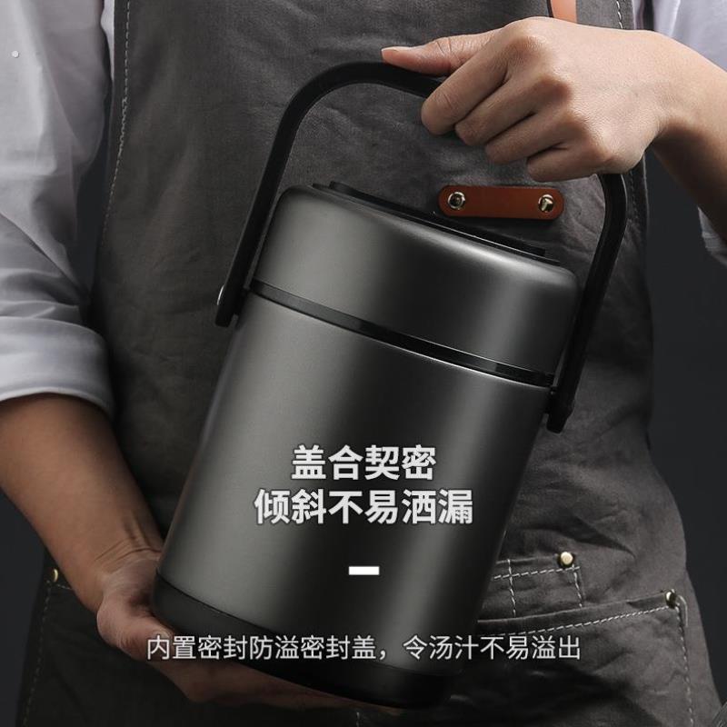 手提上班族专用保温饭盒不锈钢真空保温提锅超长多层三层容量密封