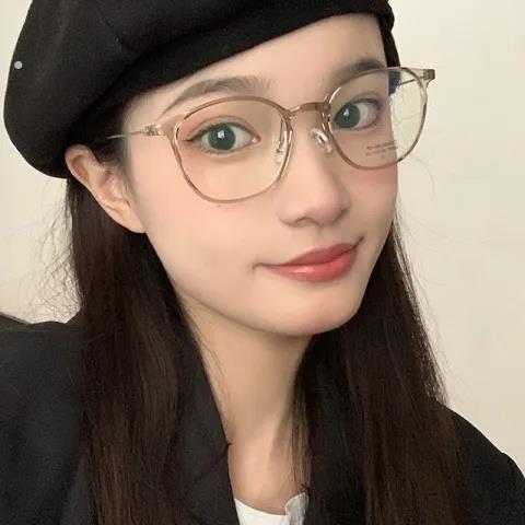平光镜高度数小脸型近视眼镜框简约配素颜薄超轻男韩系女中防蓝光