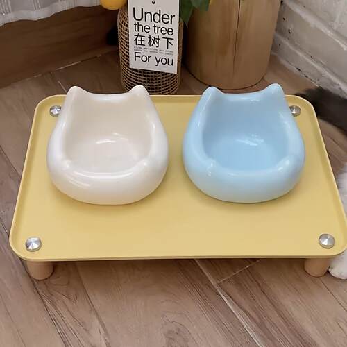 猫碗防打翻增高架保护颈椎宠物餐桌防漏食猫咪食堂置物架狗狗饭桌