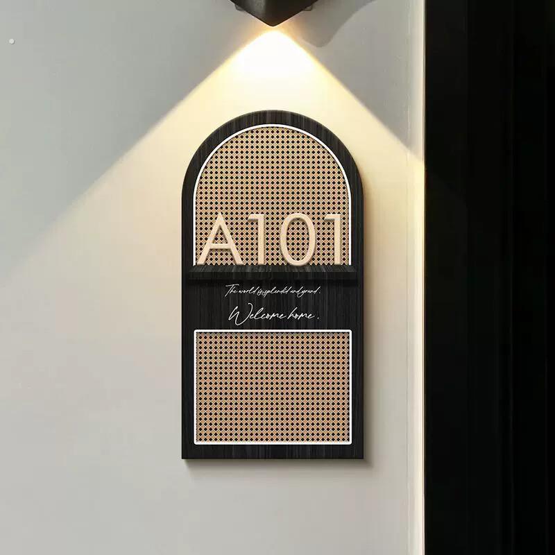 门牌号中古风入户法式门牌定制门口号码牌家用创意高级感装饰挂牌图片