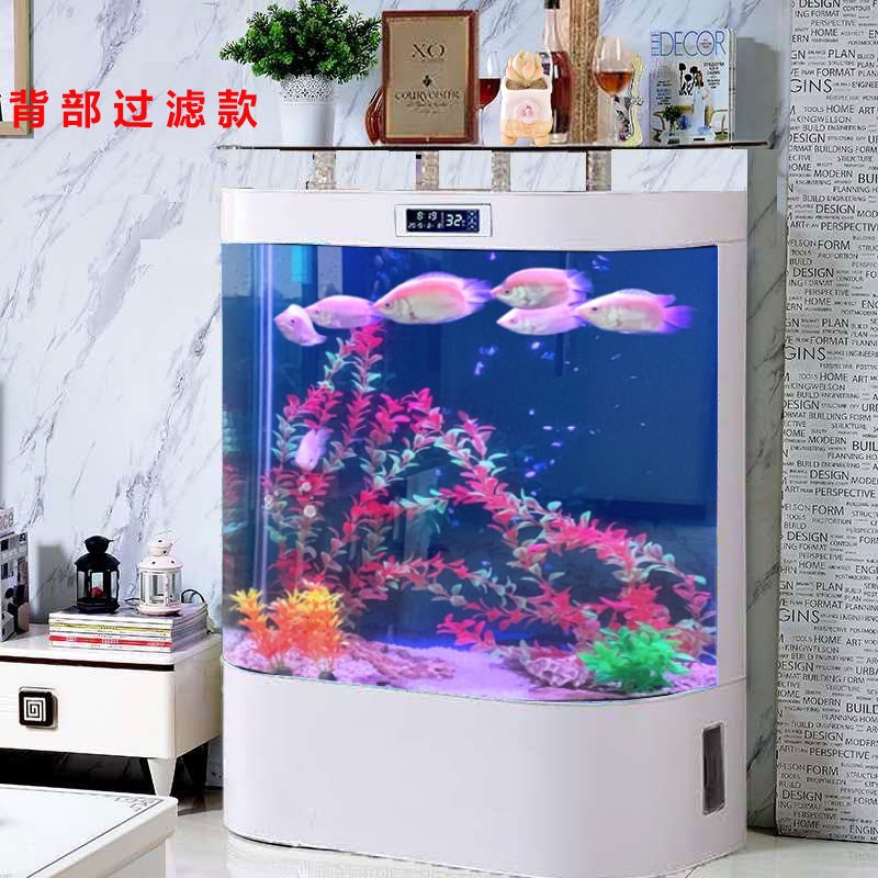 鱼缸客厅2023新款浮法玻璃智能轻奢客厅家用靠墙落地水族箱免换水
