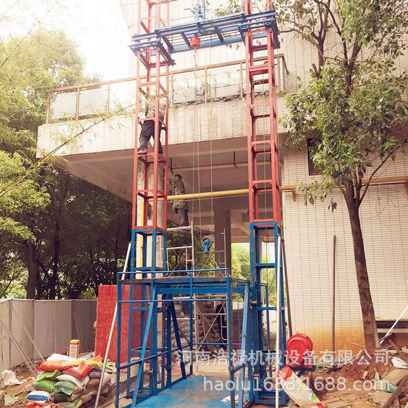 浩禄供应小型起重龙门架 电动双梁物料提升机 建筑垂直施工升降机