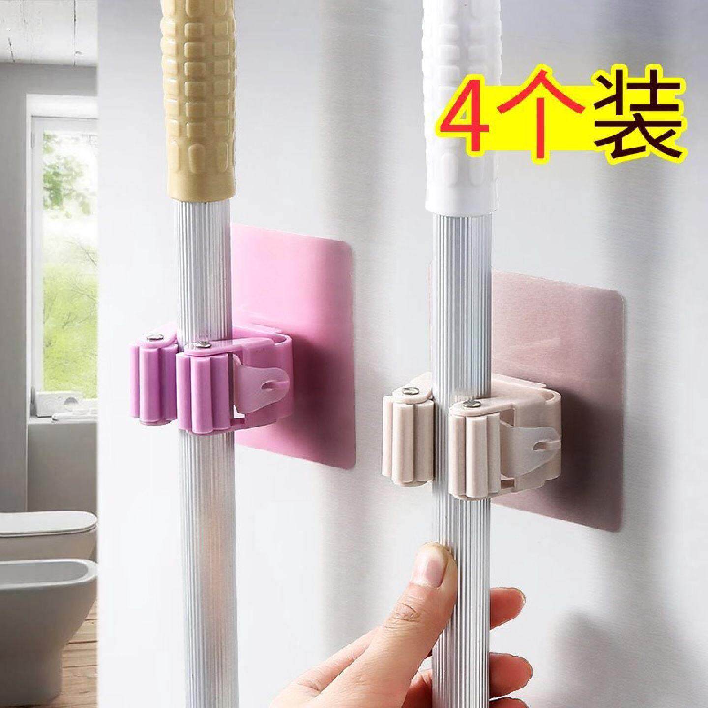 工具卡扣架子挂拖把的挂钩化妆室墙角墙贴厕所夹子自粘粘墙浴室夹