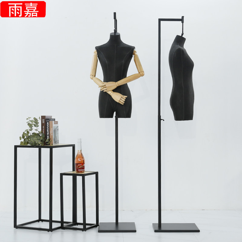 高档服装店橱窗吊挂模特道具女装半身人台展示架全身男装模特架子