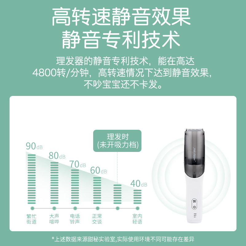 甜秘婴儿理发器超静音自动吸发宝宝剃头儿童剪头神器小孩推子新生