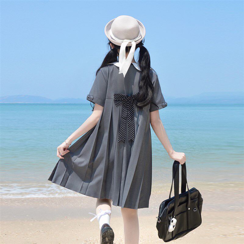 樱花家族甜美JK制服【葵子小姐】卡奶裙百褶连衣裙学院风短袖女