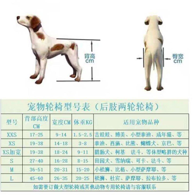 宠物轮椅狗后肢瘫痪支架两轮残疾代步车小型犬辅助外出轻便脊椎车