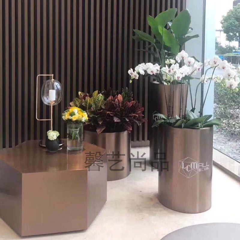 不锈钢凳子茶几 六边形金属茶几客厅茶桌 办公酒店KTV 定制凳子