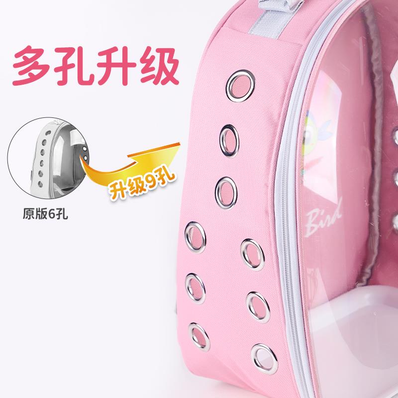 鹦鹉外出笼宠物背包八哥玄凤虎皮画眉透明塑料太空舱外带包鸟笼子