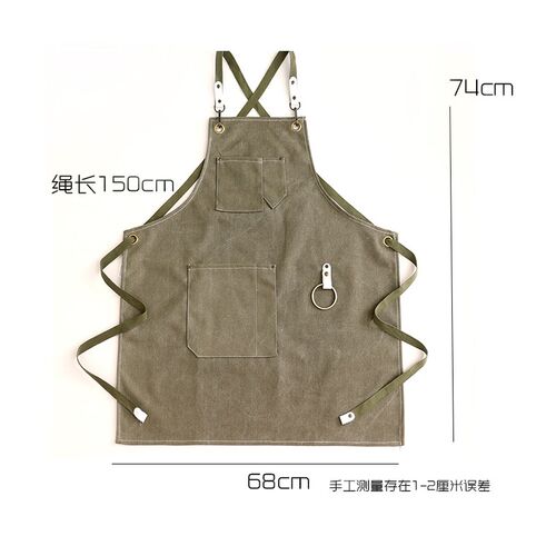 帆布厚牛仔围裙女上班咖啡工作服时尚定制工装男防油污耐磨围腰