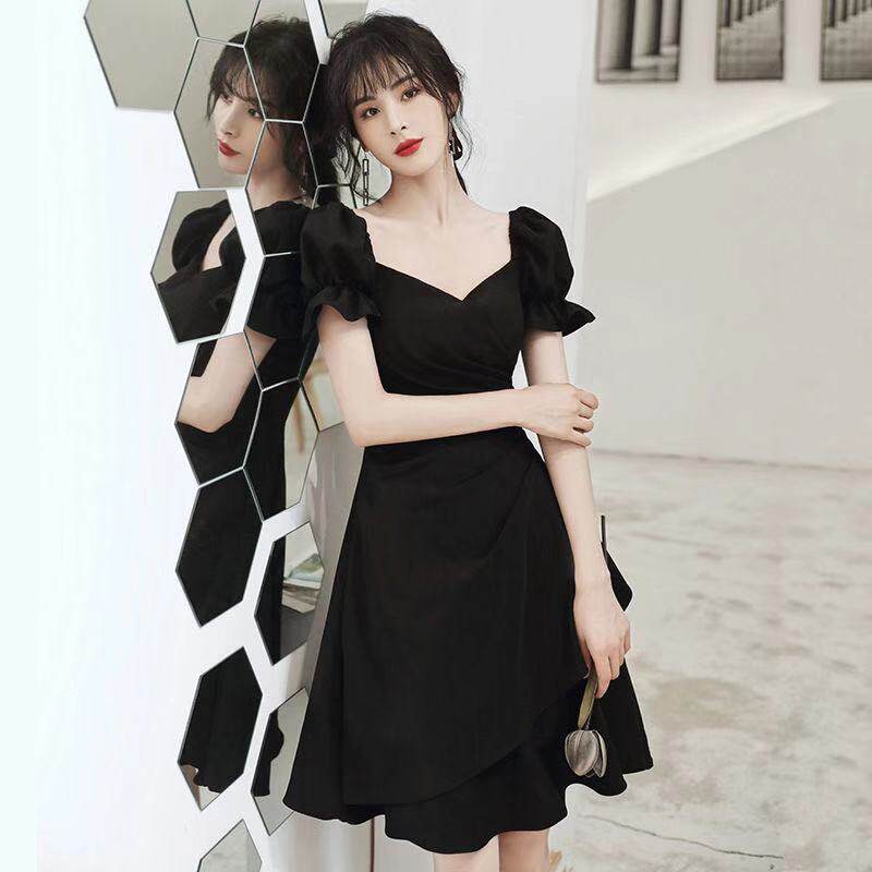 小个子白色短款晚礼服女2023夏季新款名媛气质宴会平时可穿连衣裙