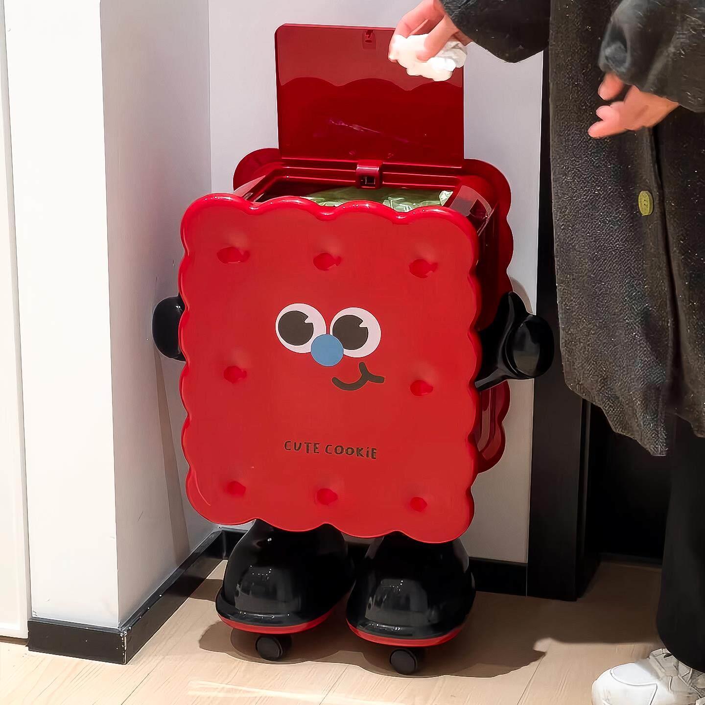 【新家的100个快递】饼干人垃圾桶家用带盖子厨房卫生间厕所客厅