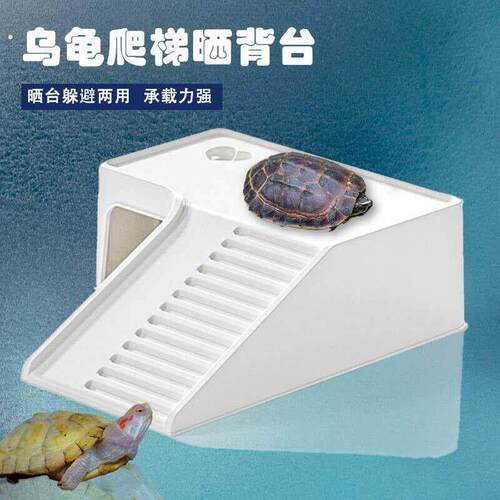 乌龟饲养缸晒台爬台龟缸造景过滤爬坡乌龟休息乌龟晒背躲避屋别墅