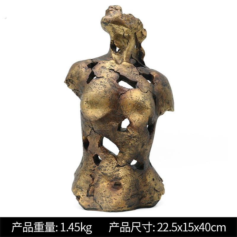 抽象女人身体雕像半身雕塑轻奢法式现代树脂工艺品客厅办公室摆件