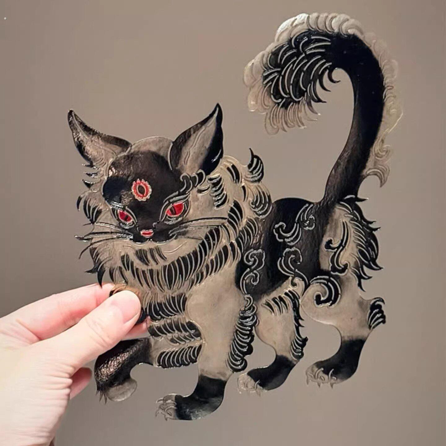 皮影新年装饰画传统非遗文化手工制作新中式挂画创意玄关桌面摆件