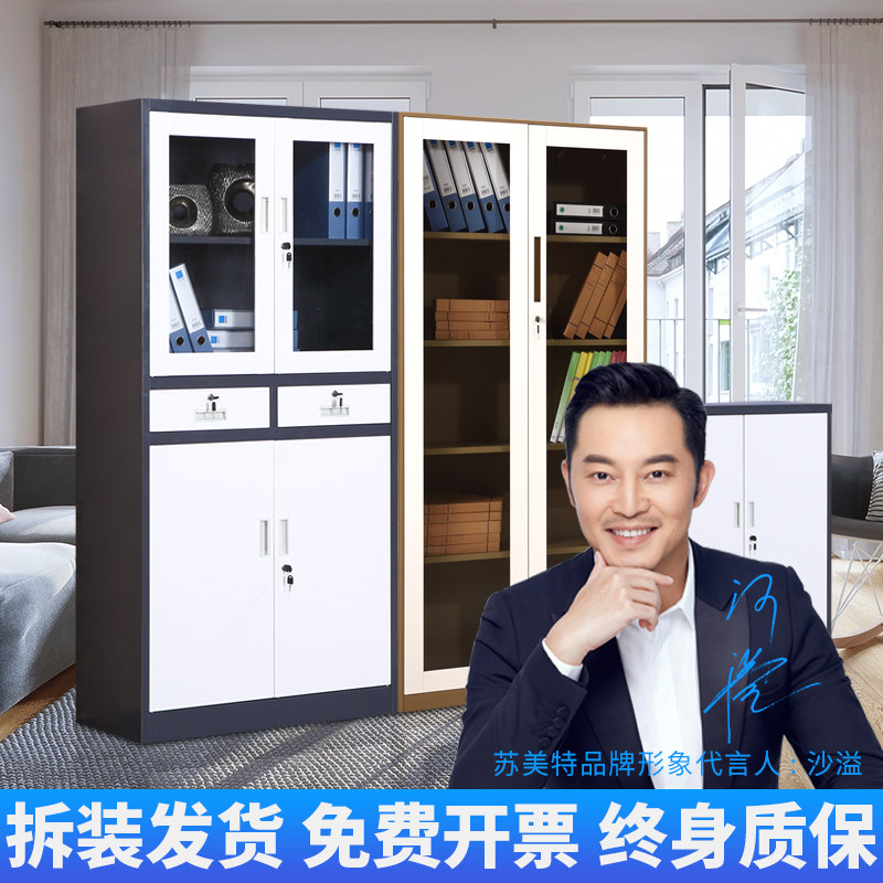 钢制拆装套色文件柜加厚办公室资料柜财务凭证带锁更衣柜储物柜子