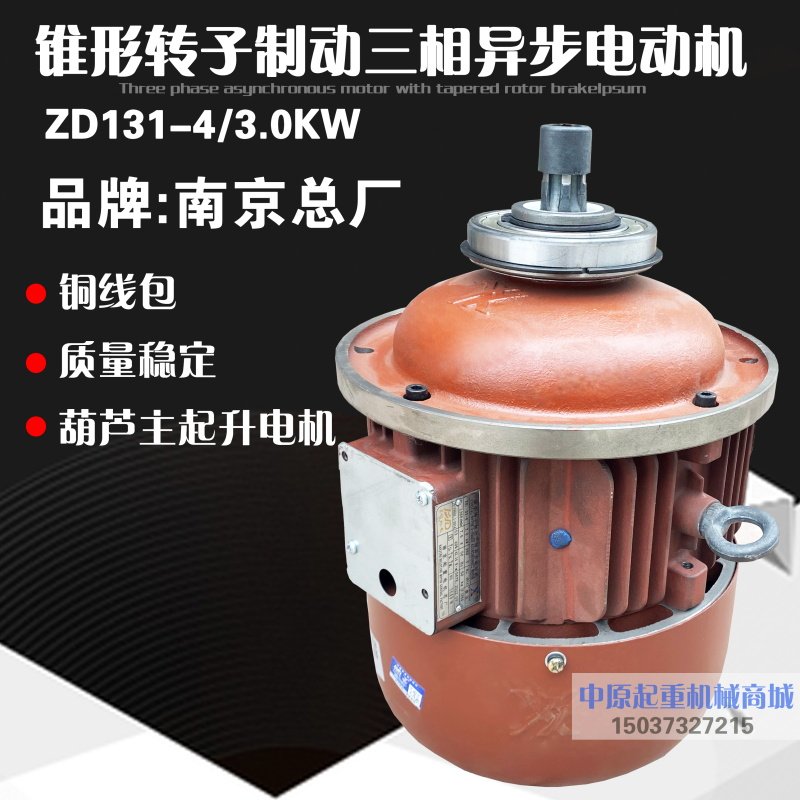南京总厂电动葫芦主起升电机 ZD31-4/3.0KW锥形 三相异步电动机