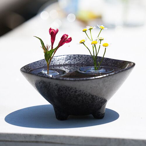 浮花插花涟漪水纹禅意插花器皿水培工具亚克力漂浮花插中式日式