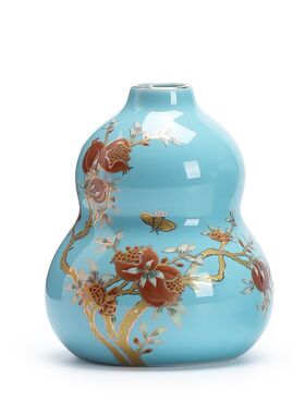 西湖蓝陶瓷花瓶小号家居摆件迷你桌面花器花道艺术表演水培小花插