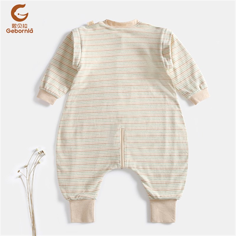 婴儿睡袋宝宝春秋款冬季空调服四季通用彩棉防踢被新生儿童0-5岁