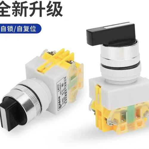 LAY37 Y090-11BN  Y090-11X/2点动自复位 按钮盒开关22mm