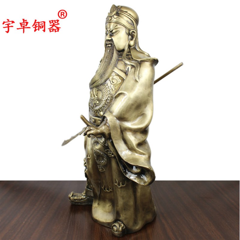 宇卓铜器铜二指关公工艺品摆饰 纯铜关公黄铜关公