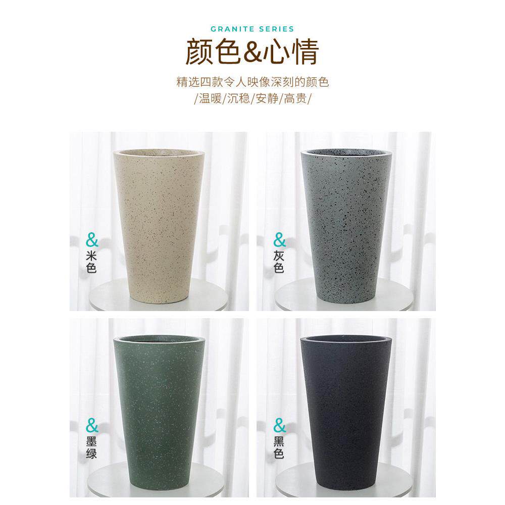 玄之石卷边高祥深号圆岗筒水泥花盆镁泥圆XS0013锥大落地绿植水磨