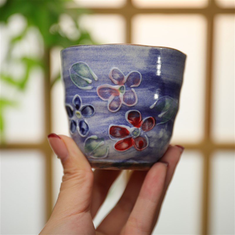 玖田烧陶瓷彩绘茶具釉下彩陶泥瓷器泡茶茶器后手壶陶壶套装金属滤